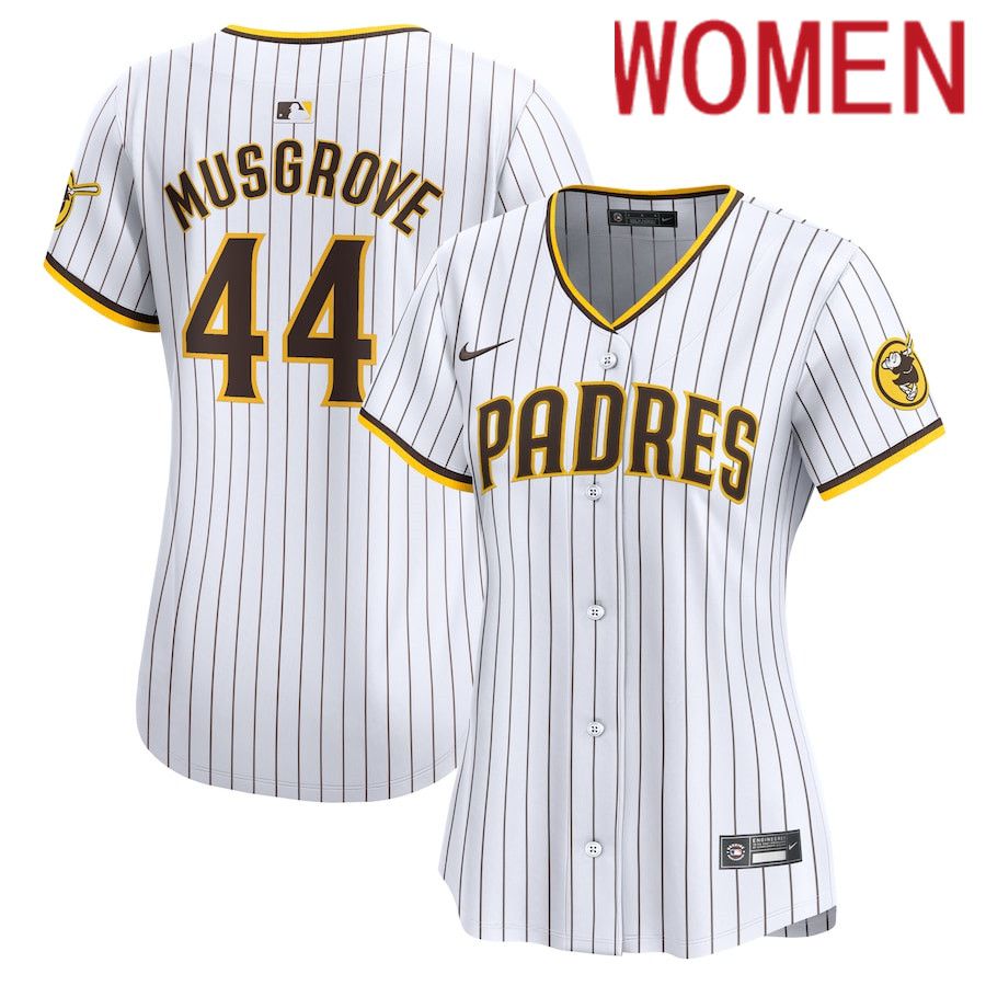 Women San Diego Padres #44 Joe Musgrove Nike White Home Limited Player MLB Jersey->women mlb jersey->Women Jersey